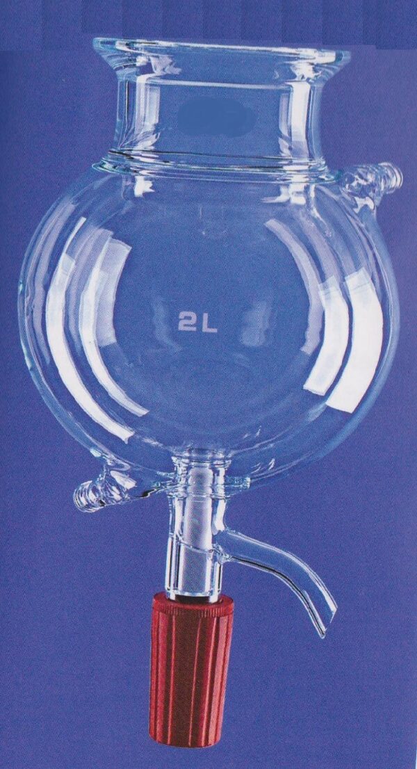Reaction vessels,spherical,with thermostatic jacket and withdrawal valve